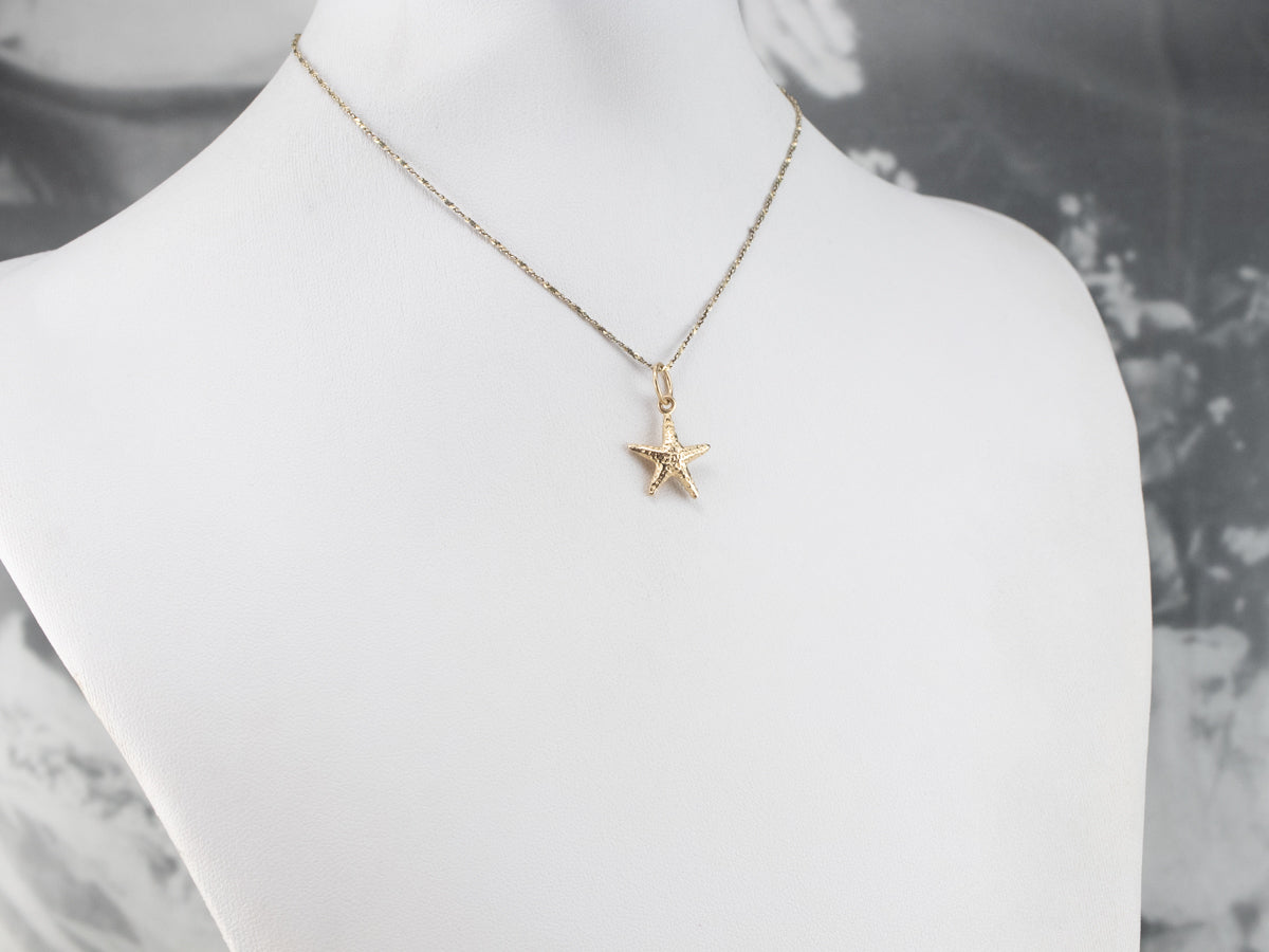 Gold Starfish Pendant Charm