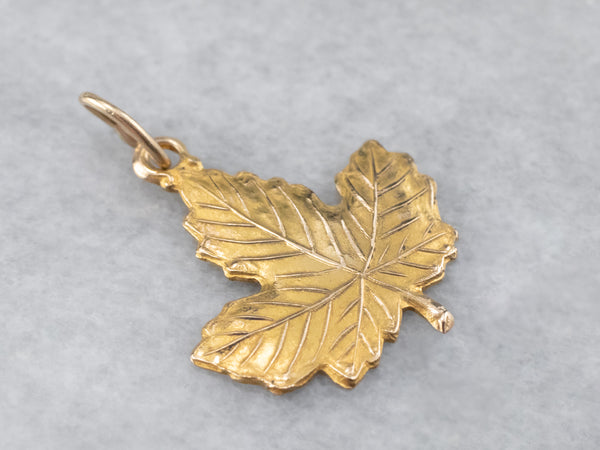 Maple Leaf Charms - Gold, Silver & Bronze, 5 Pieces