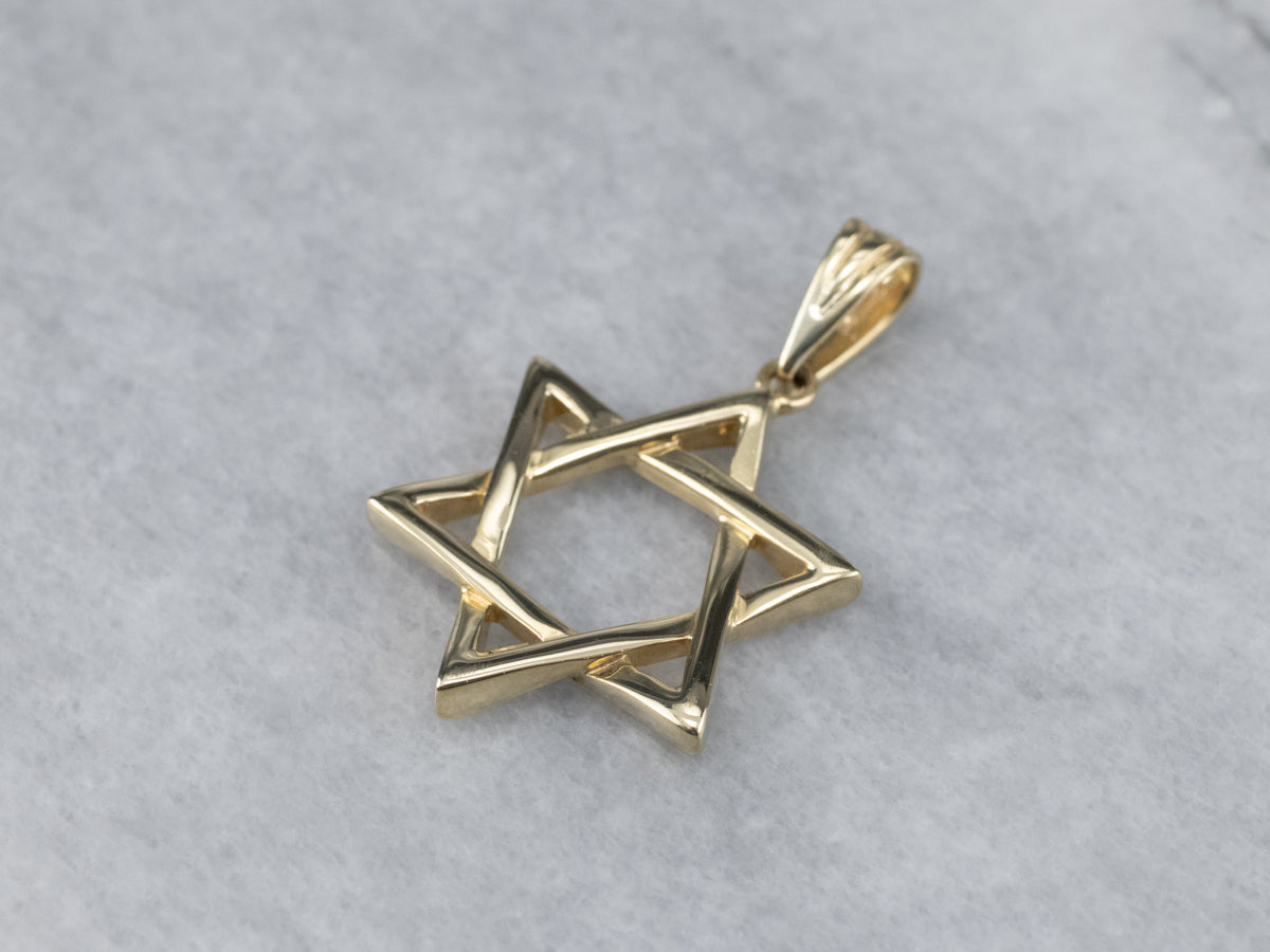 Yellow Gold Star of David Pendant