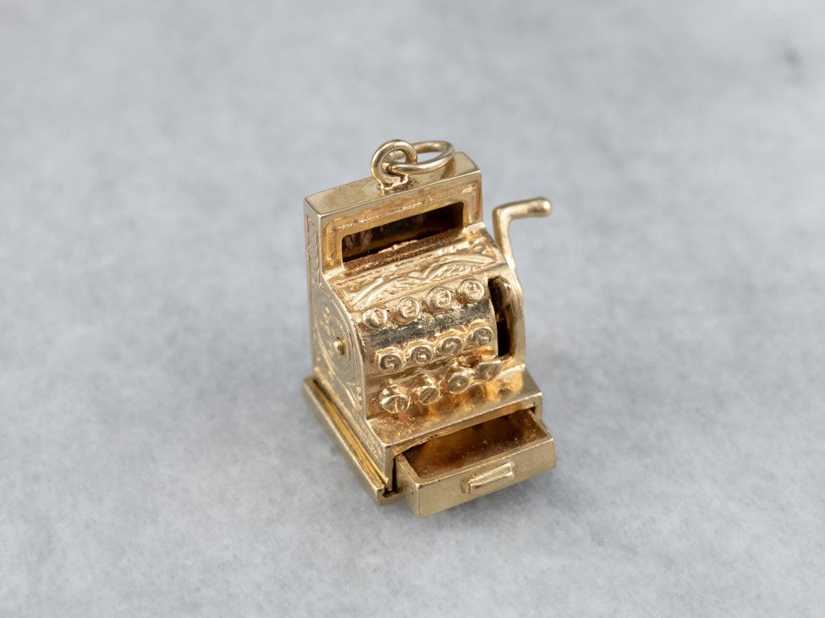 Vintage Gold Cash Register Charm