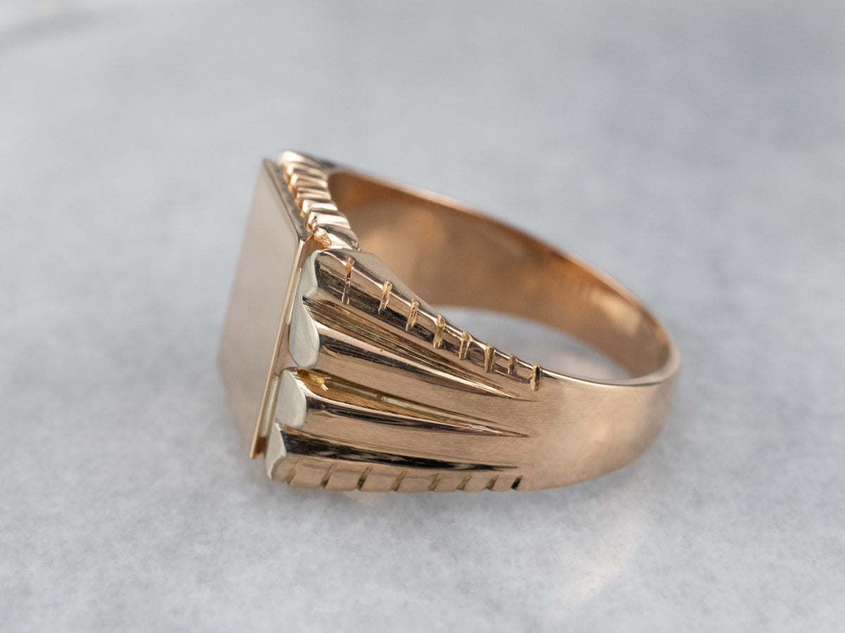 Antique gold signet ring womens 18k shop