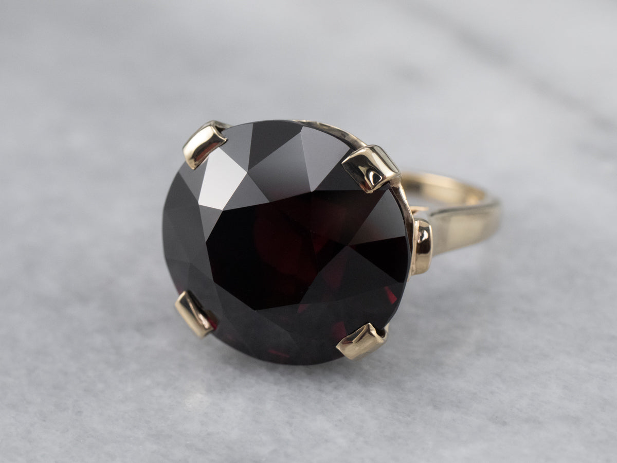 Gold Garnet Statement Ring