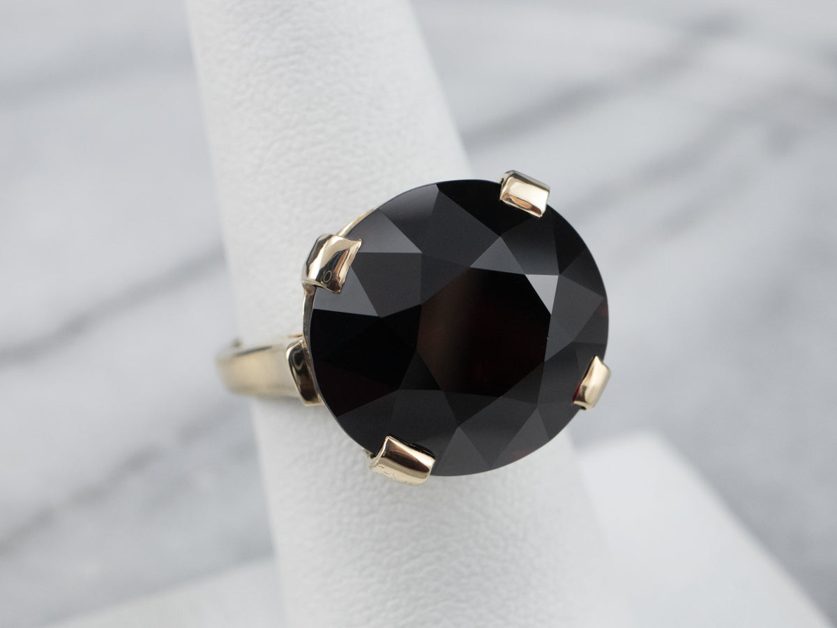 Gold Garnet Statement Ring