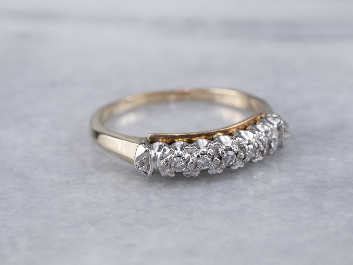 Two Tone Gold Diamond Band