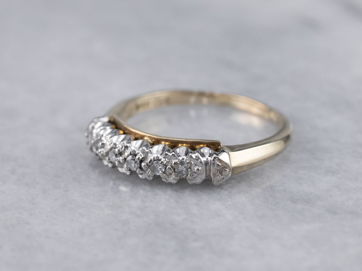 Two Tone Gold Diamond Band