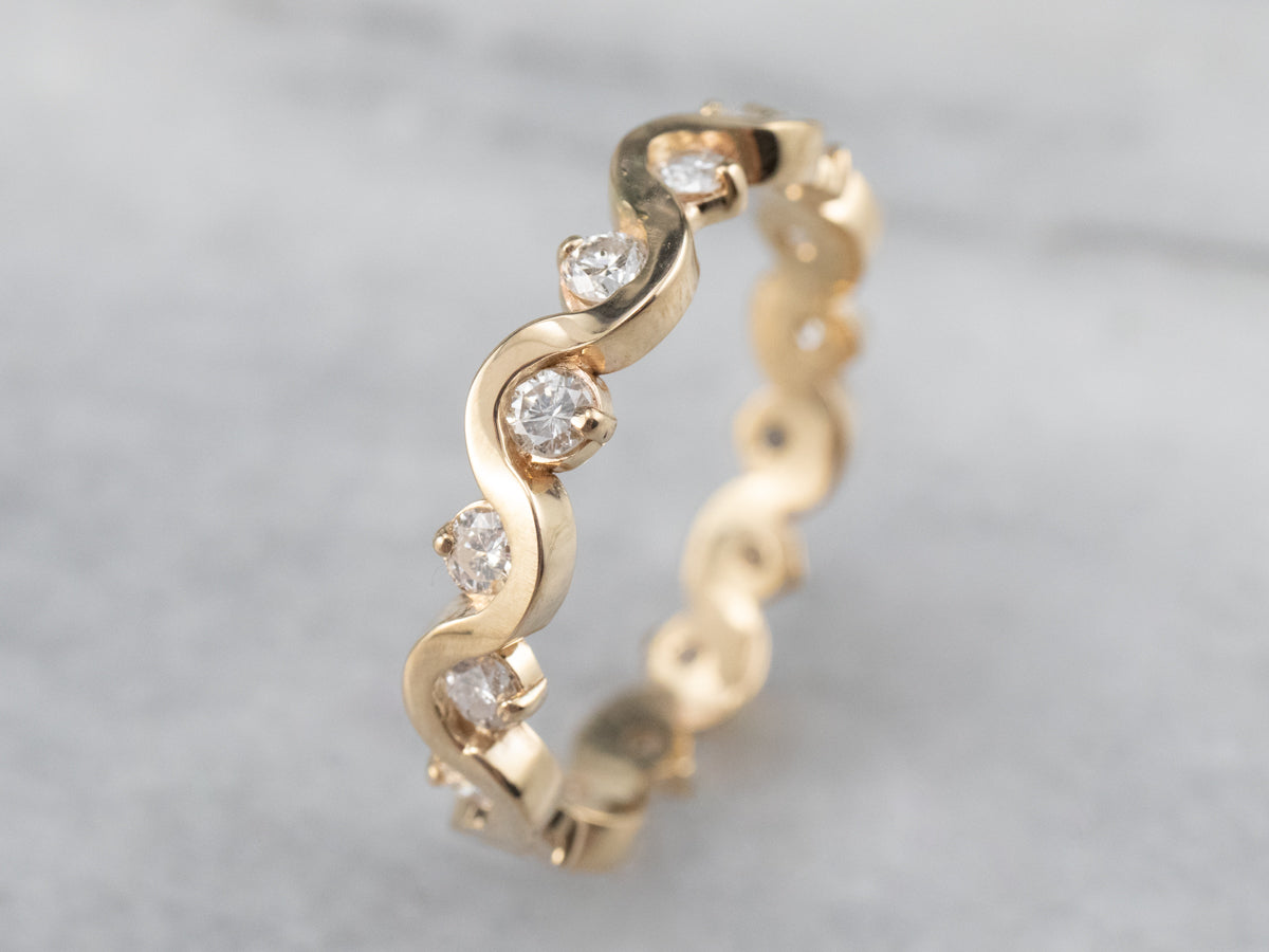 Scrolling Diamond Eternity Band