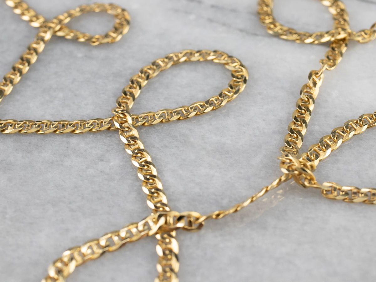 14K Gold Anchor Chain Necklace