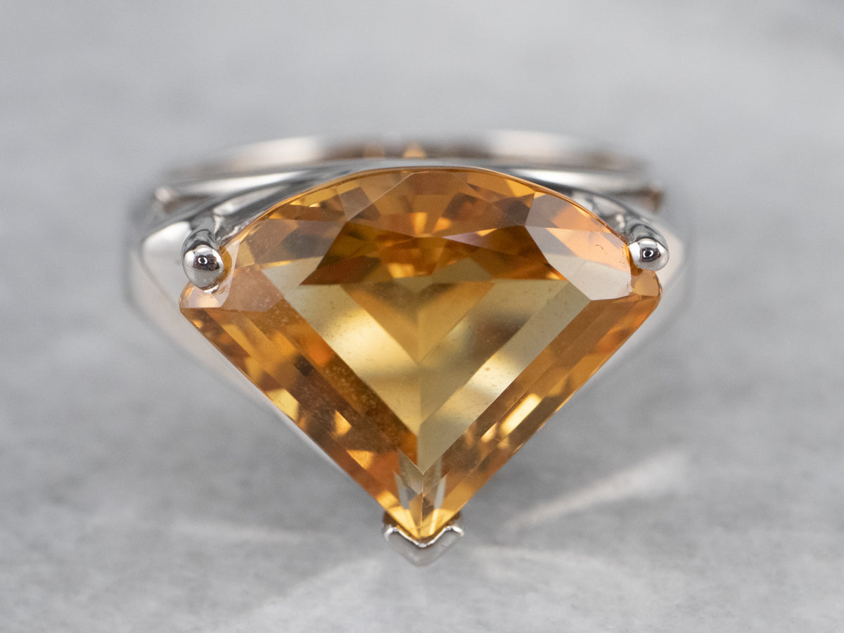 Fancy Cut Citrine Gold Statement Ring