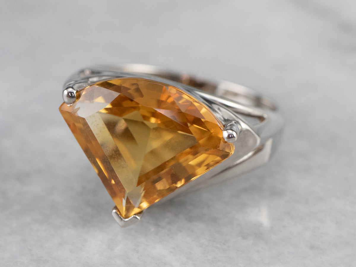 Fancy Cut Citrine Gold Statement Ring