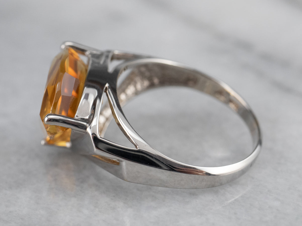 Fancy Cut Citrine Gold Statement Ring