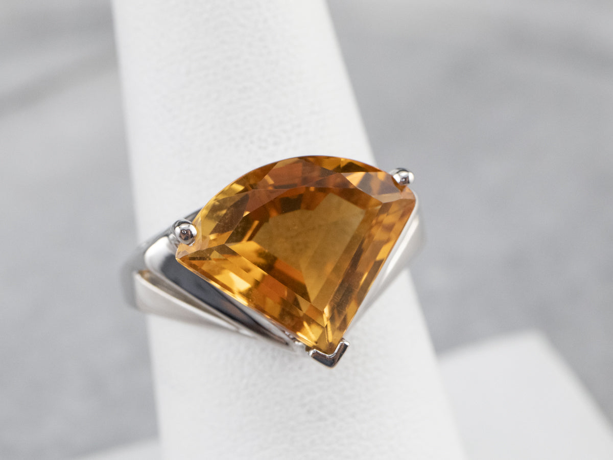 Fancy Cut Citrine Gold Statement Ring