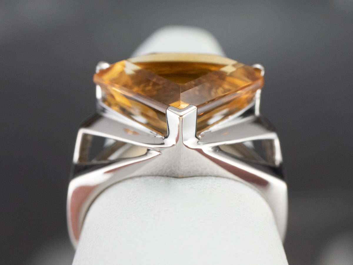 Fancy Cut Citrine Gold Statement Ring