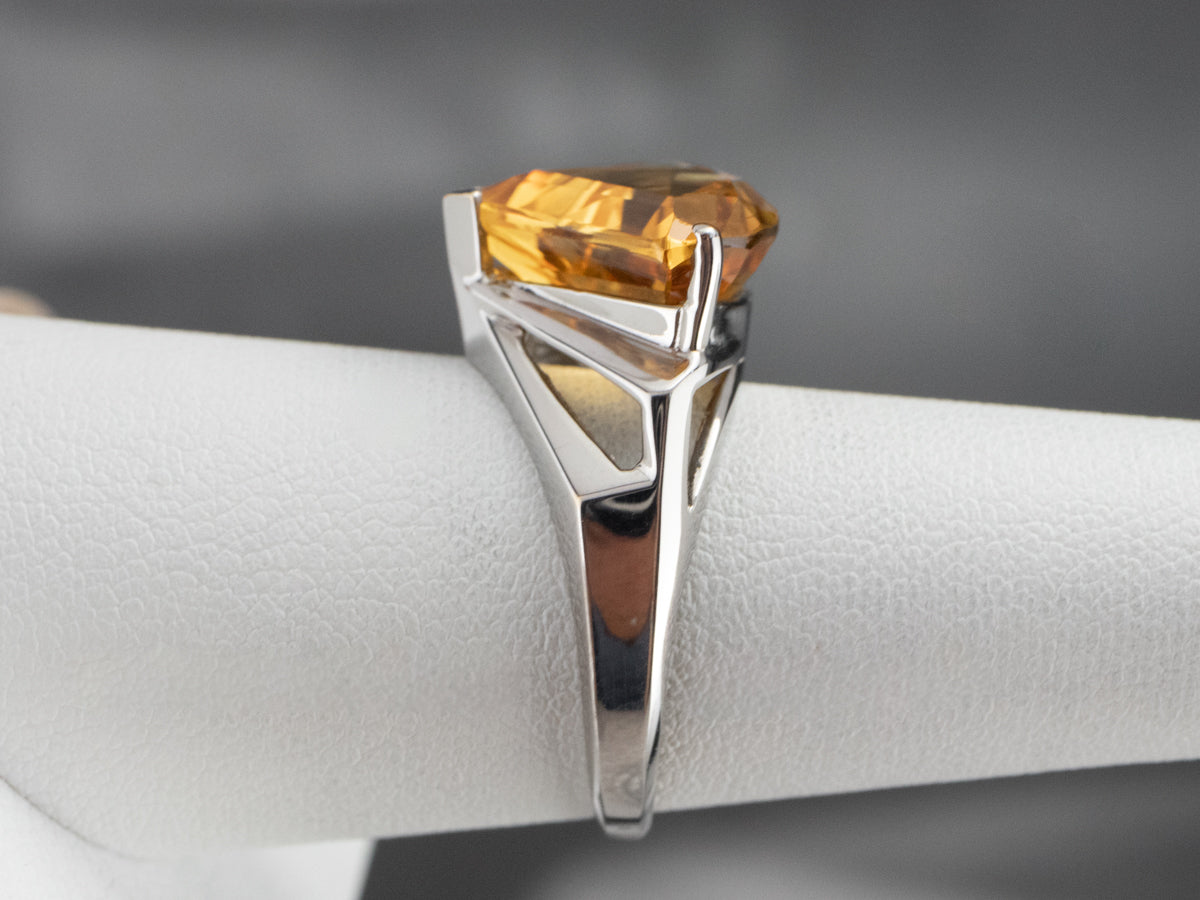 Fancy Cut Citrine Gold Statement Ring