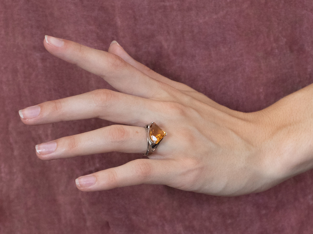 Fancy Cut Citrine Gold Statement Ring