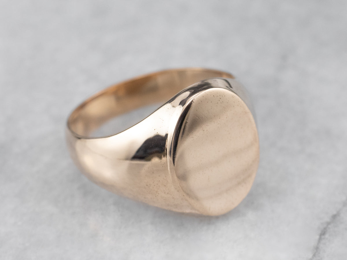 Unisex Plain Gold Signet Ring