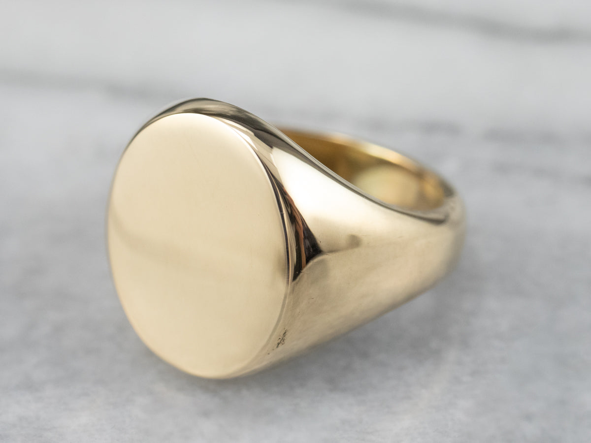 Unisex Plain Gold Signet Ring