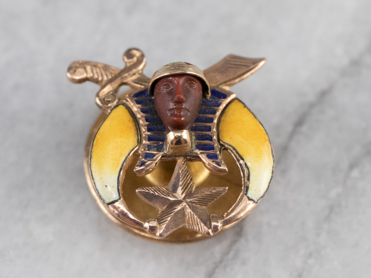 Shriners Enamel Gold Lapel Button Pin