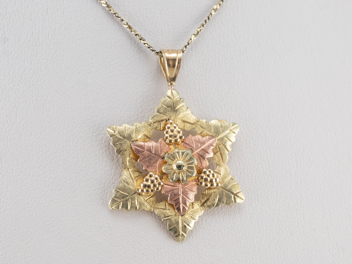 Black Hills Gold Botanical Star Pendant