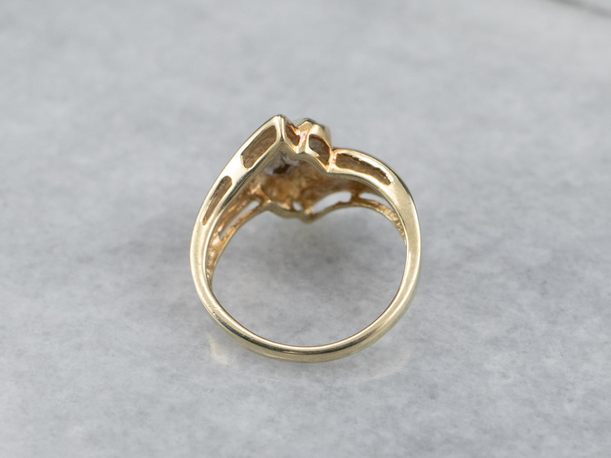 Diamond Two Tone Gold Bypass Ring