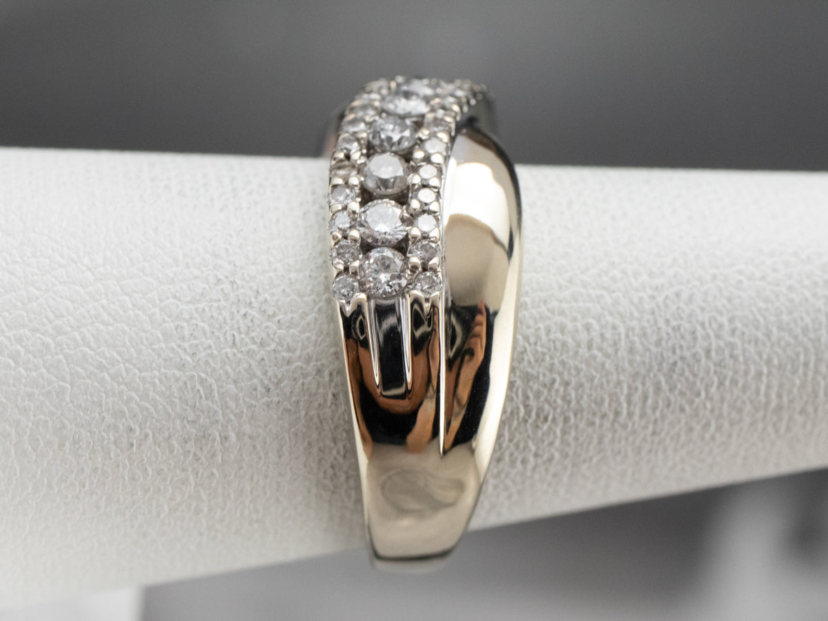 Twisting Diamond White Gold Band