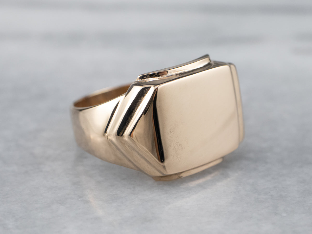 Unisex Gold Signet Ring