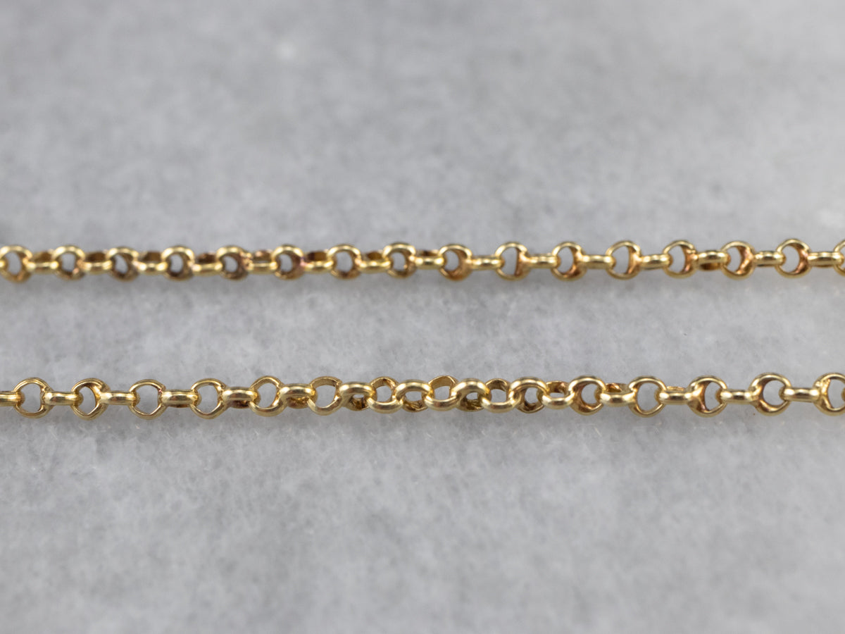 Polished Yellow Gold Rolo Chain