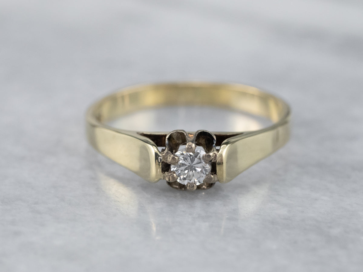 Buttercup Diamond Gold Solitaire Engagement Ring