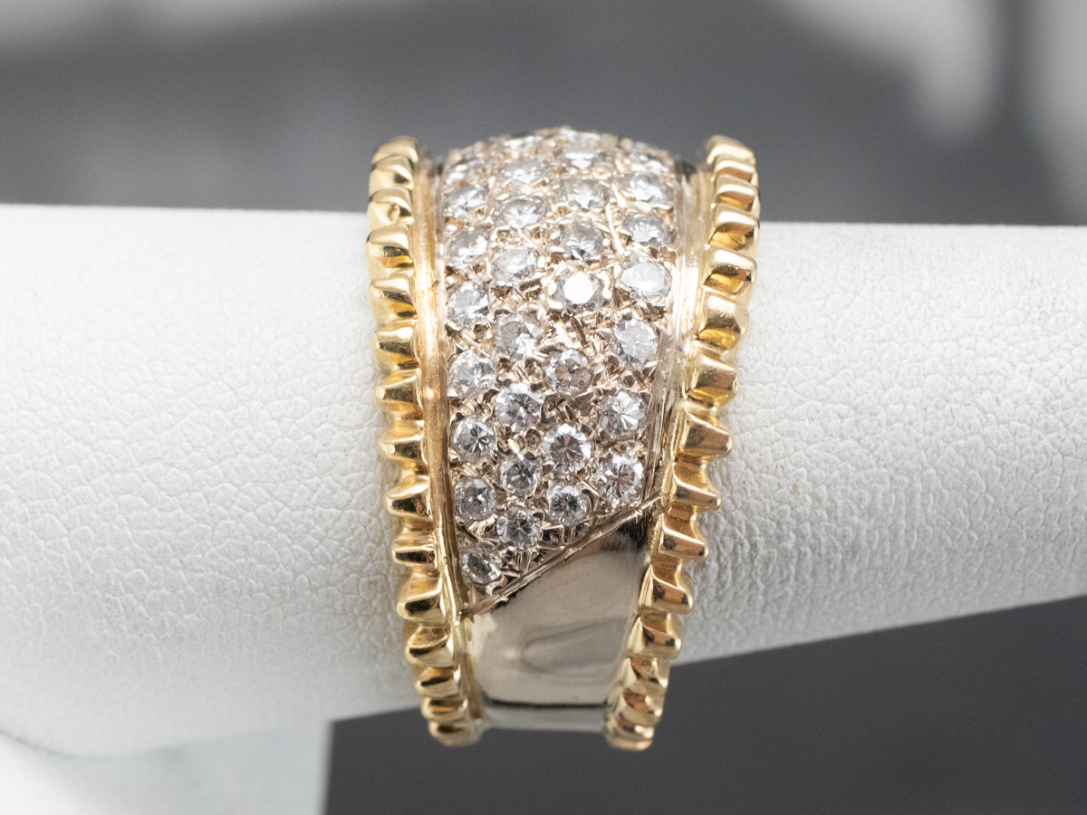 Diamond Encrusted Gold Statement Band