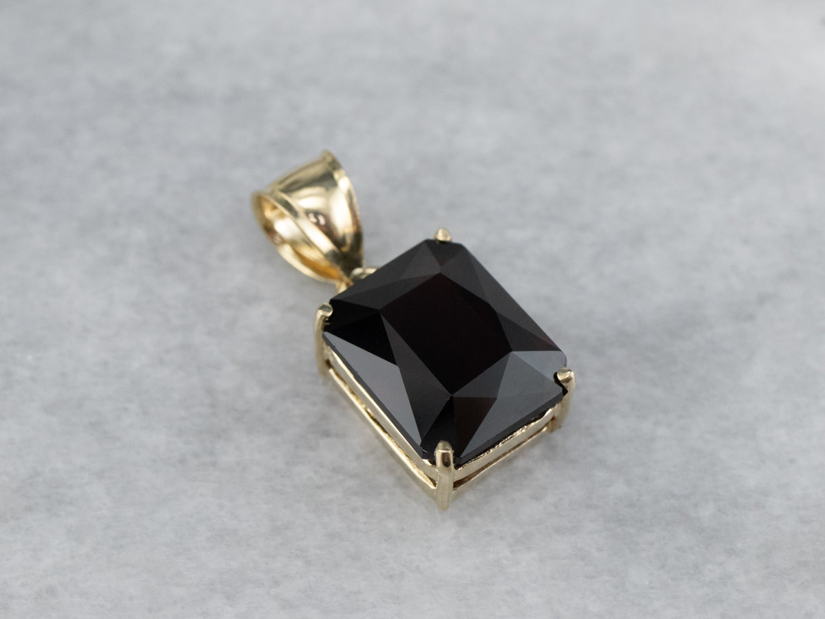 Garnet Gold Solitaire Pendant