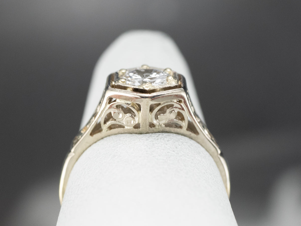 Diamond Sweetheart Filigree Ring