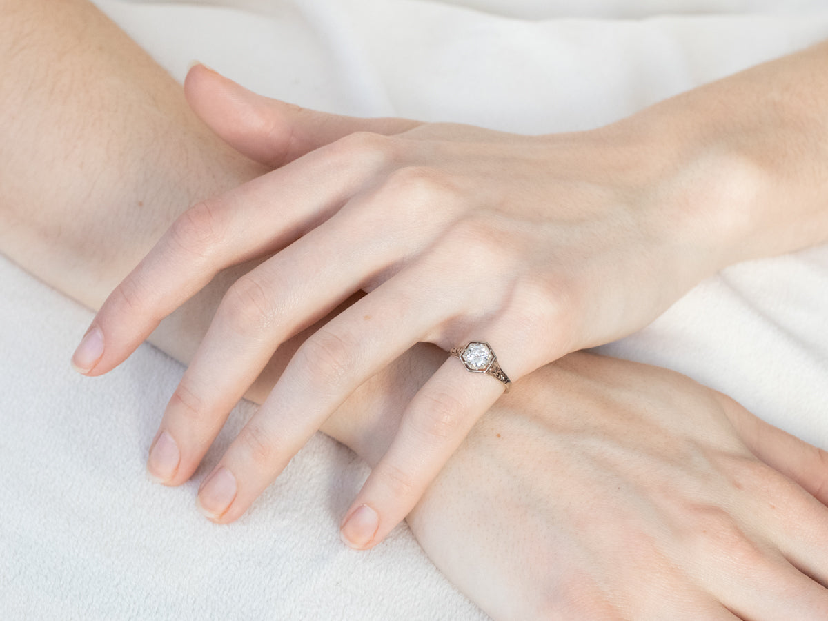 Diamond Sweetheart Filigree Ring