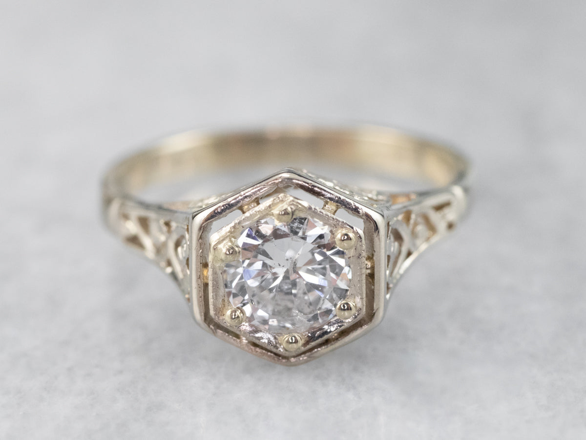 Diamond Sweetheart Filigree Ring