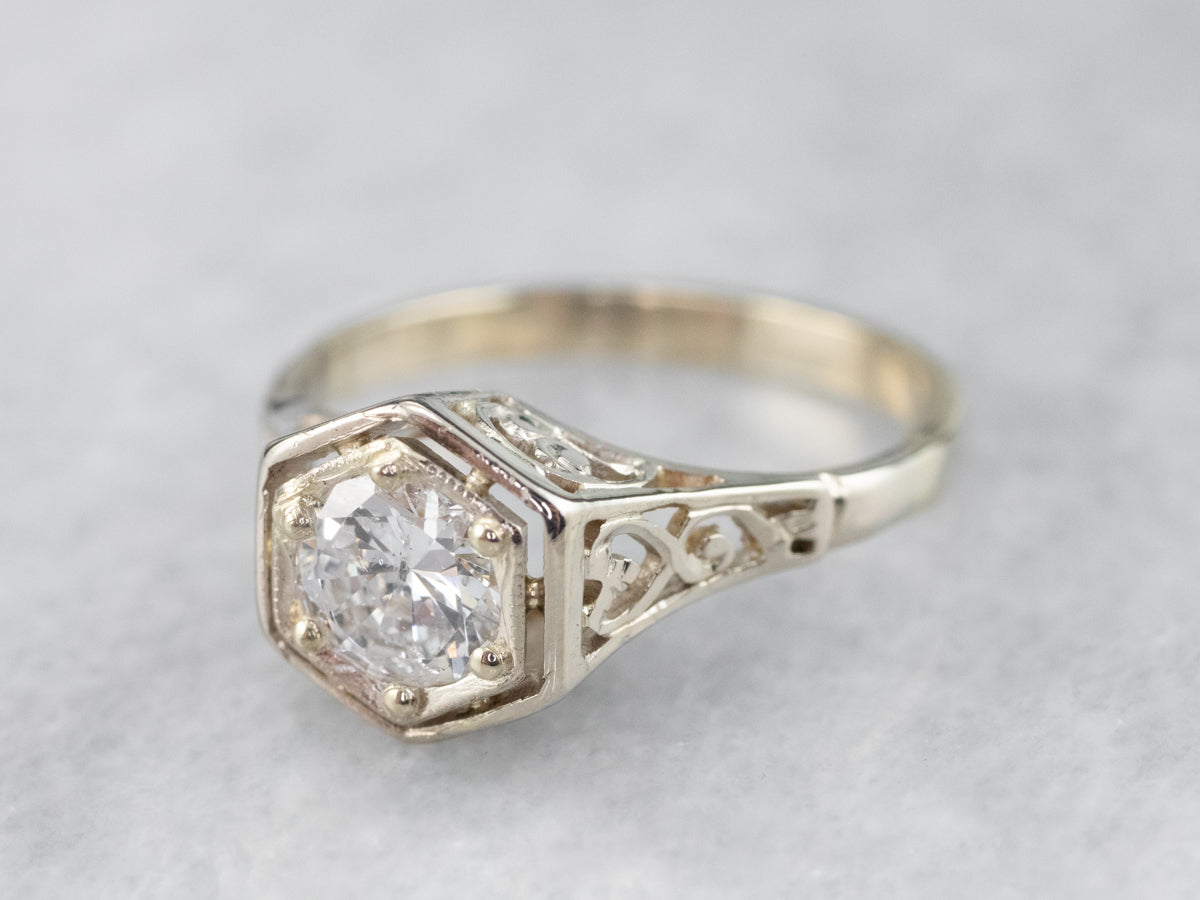 Diamond Sweetheart Filigree Ring