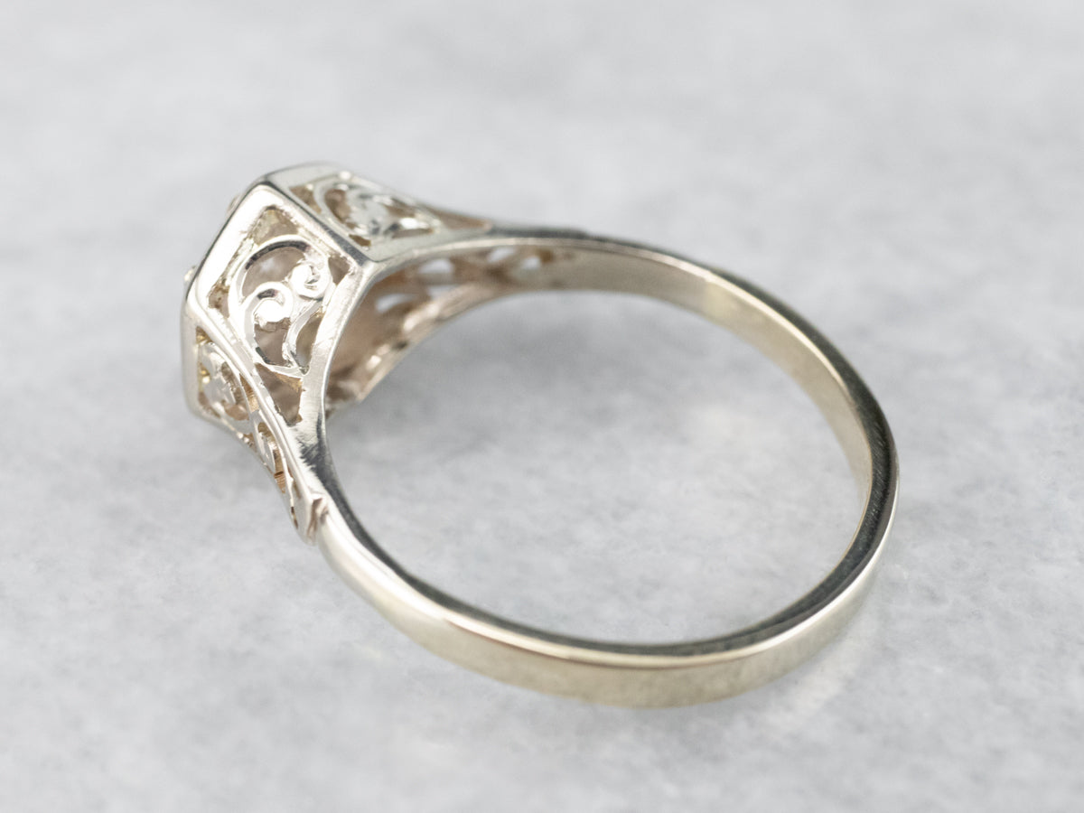 Diamond Sweetheart Filigree Ring