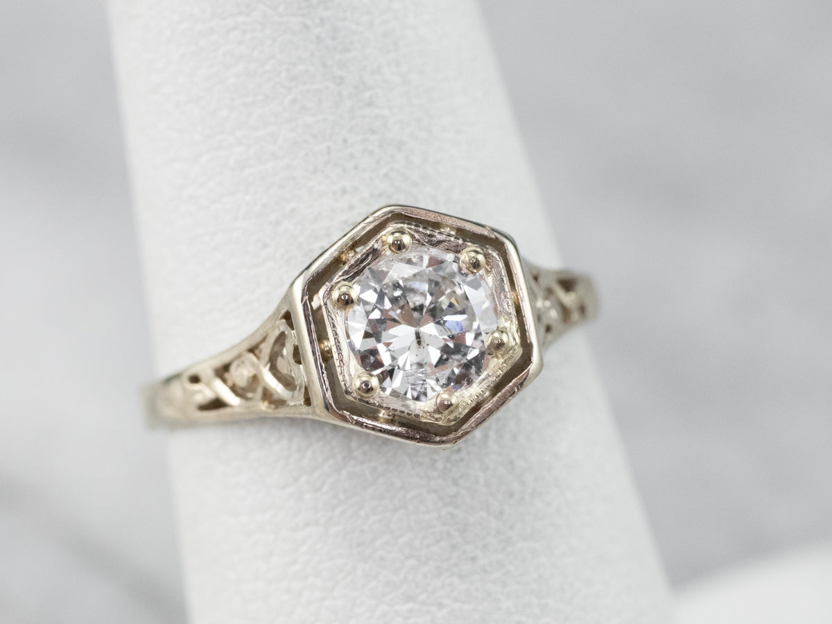 Diamond Sweetheart Filigree Ring