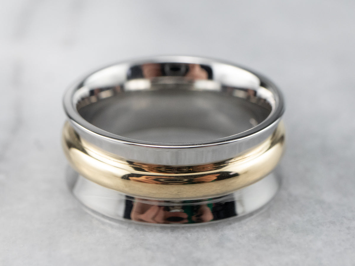 18K Yellow Gold and Stainless Steel Band