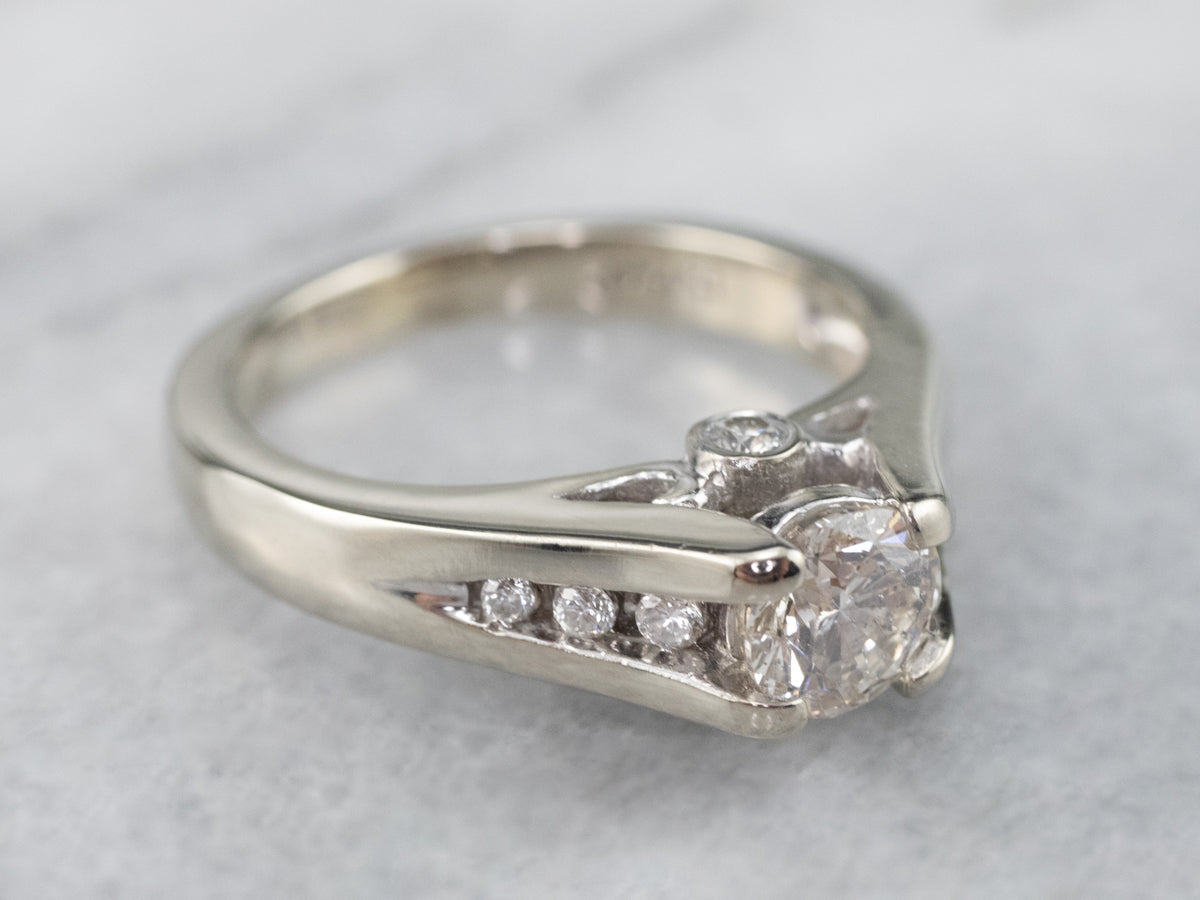 Modern Round Brilliant Diamond Engagement Ring