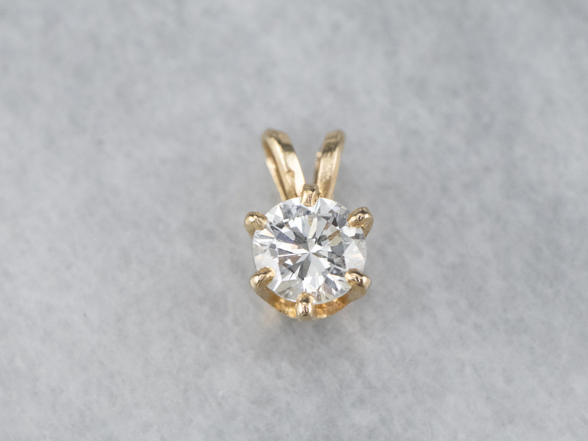 Diamond Gold Solitaire Pendant