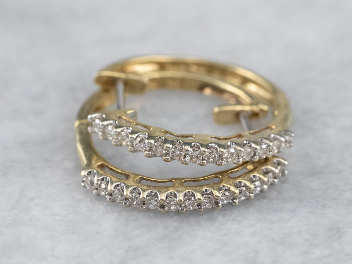 Yellow Gold Diamond Hoop Earrings