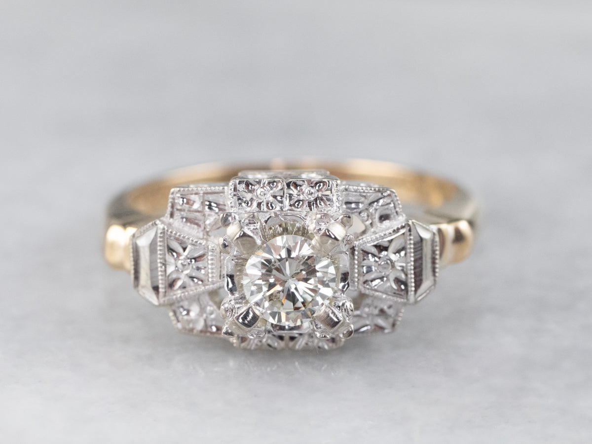 Floral Retro Era Diamond Ring