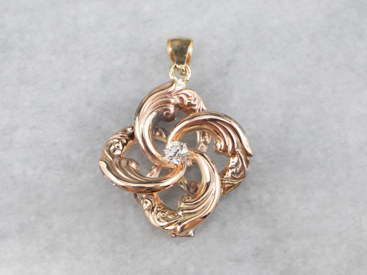 Victorian Diamond Lover&#39;s Knot Pendant