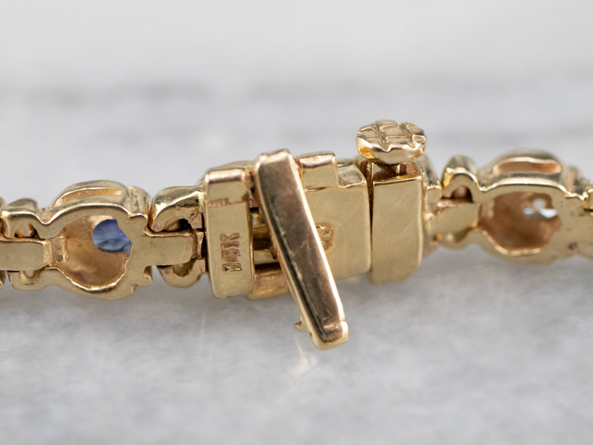 Sapphire Diamond and Gold Bracelet