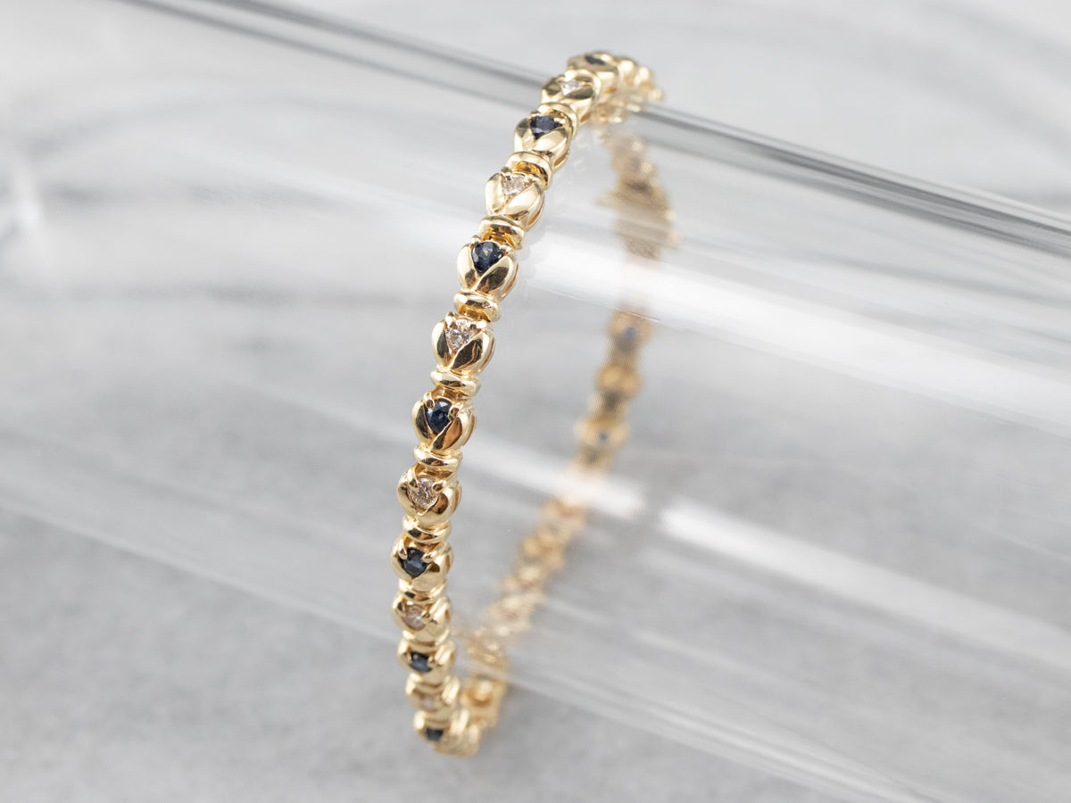 Sapphire Diamond and Gold Bracelet