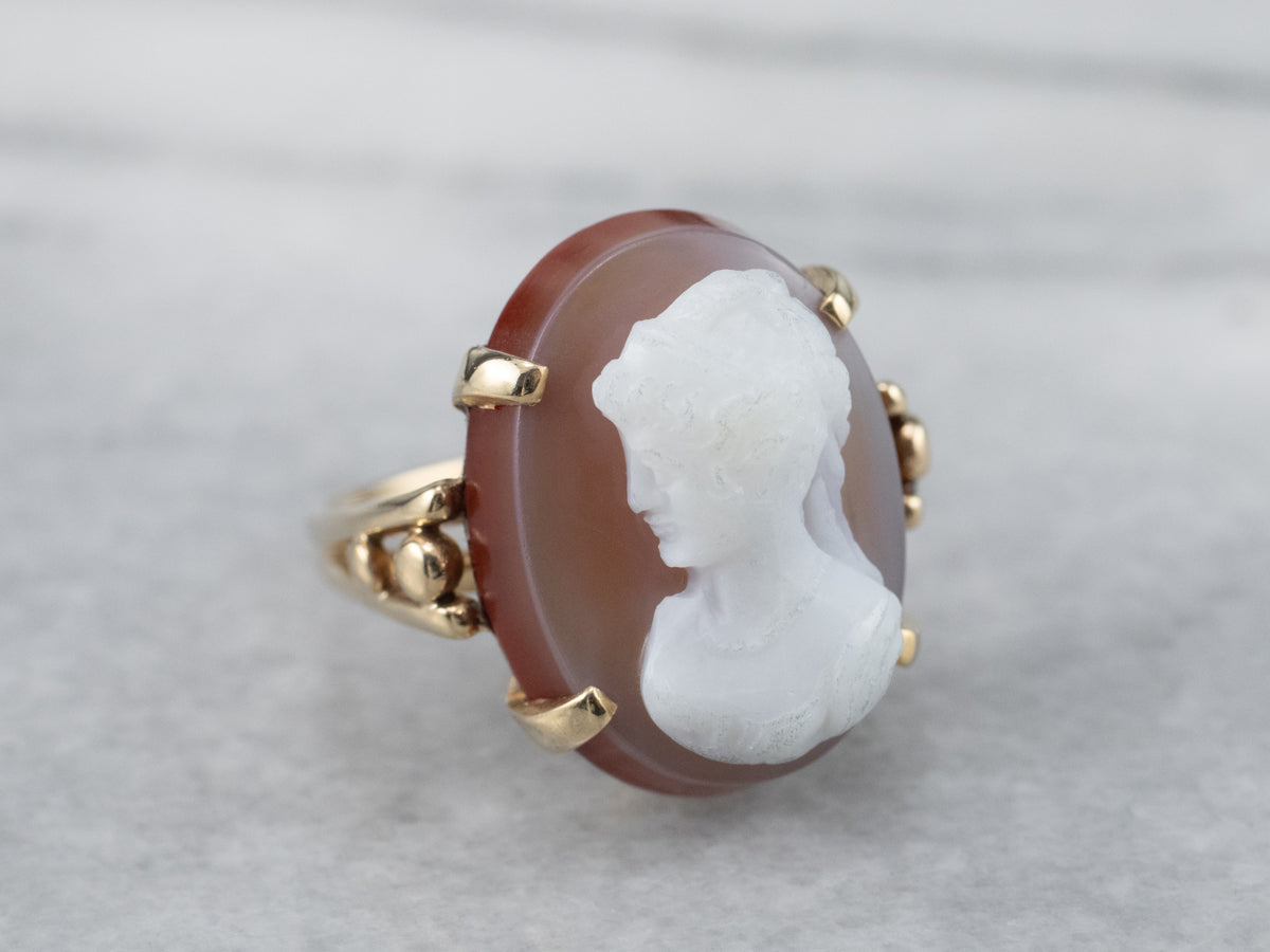 Sardonyx Cameo Yellow Gold Ring