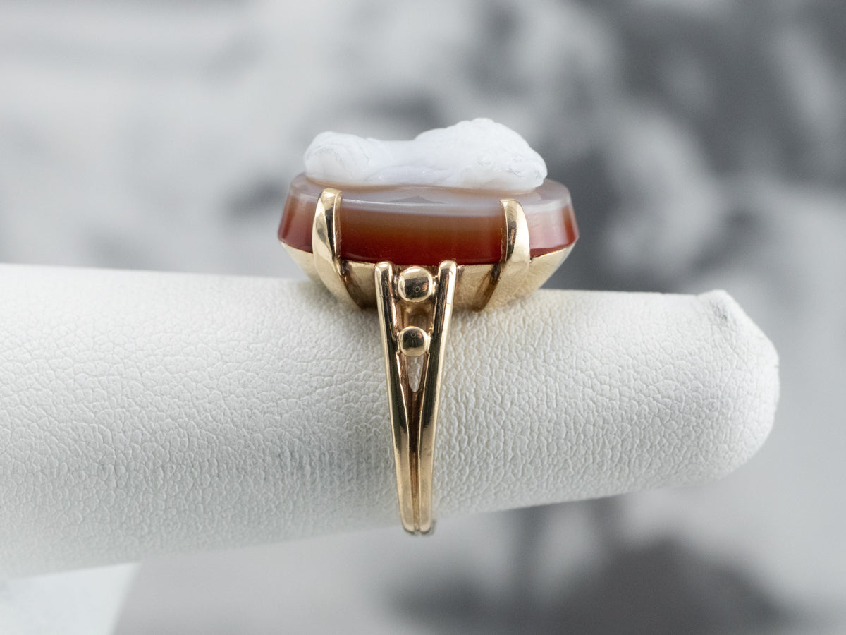 Sardonyx Cameo Yellow Gold Ring