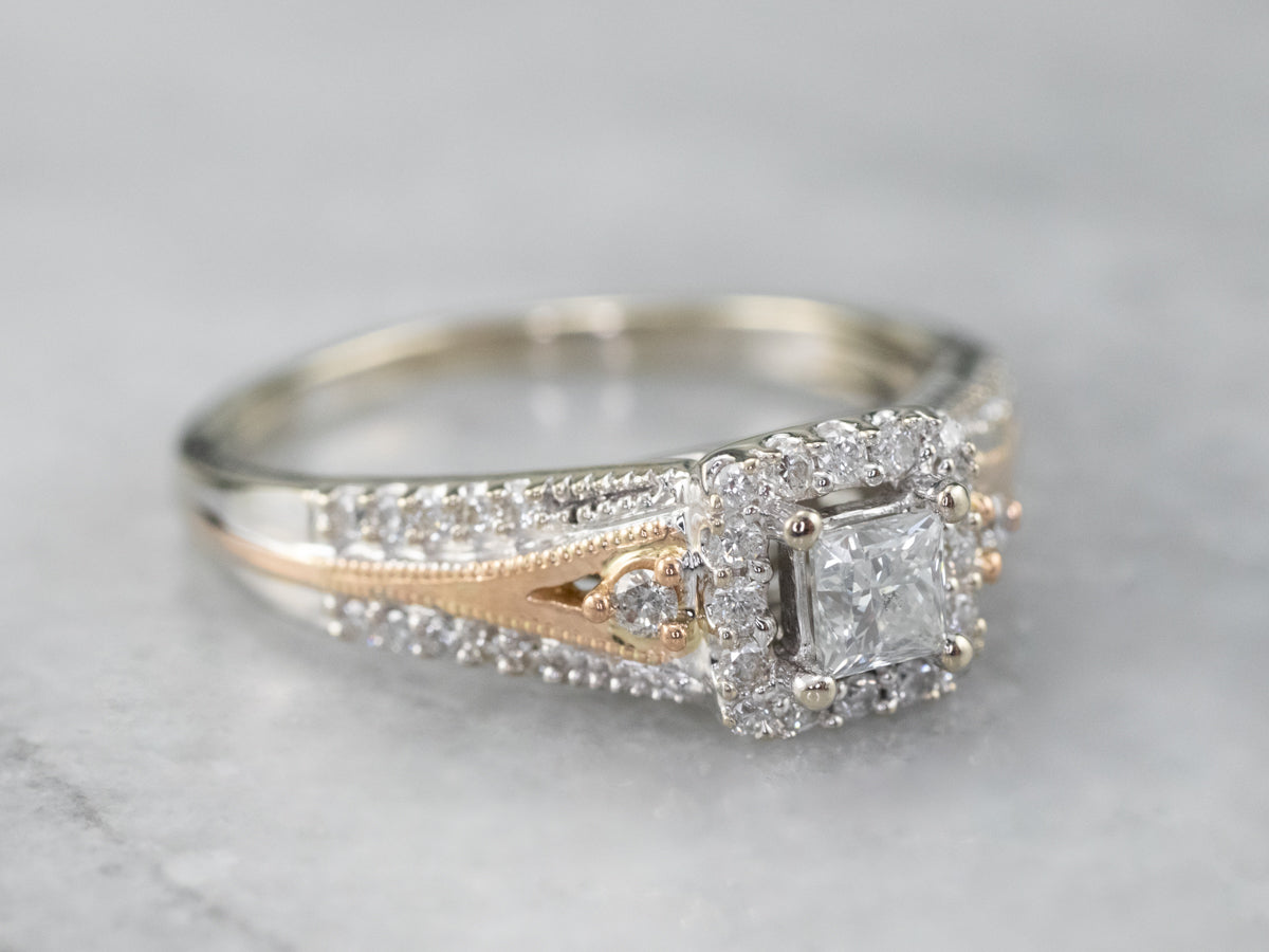 Modern Princess Cut Diamond Engagement Ring