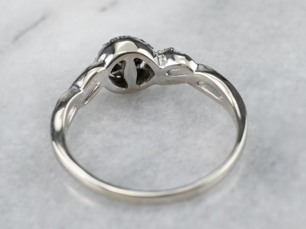 Looping Diamond Halo Engagement Ring