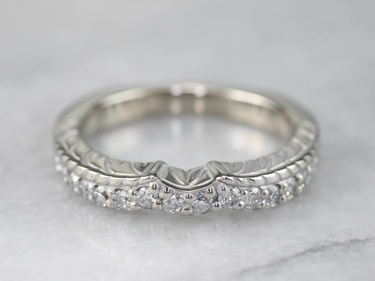 Engraved Diamond Contour Band