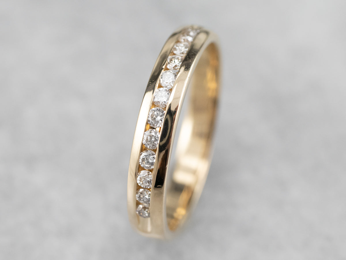 Channel Set Diamond Wedding Band