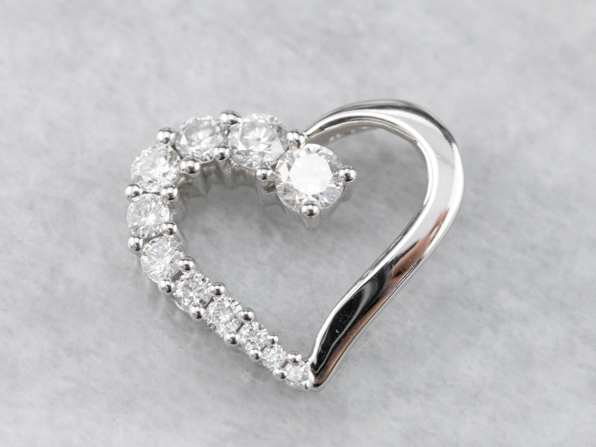 White Gold Diamond Heart Pendant